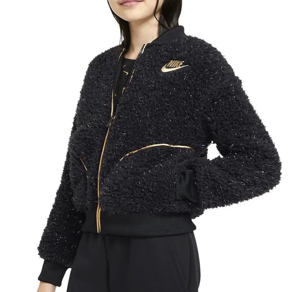 Nike girls Black Fleece Jacket